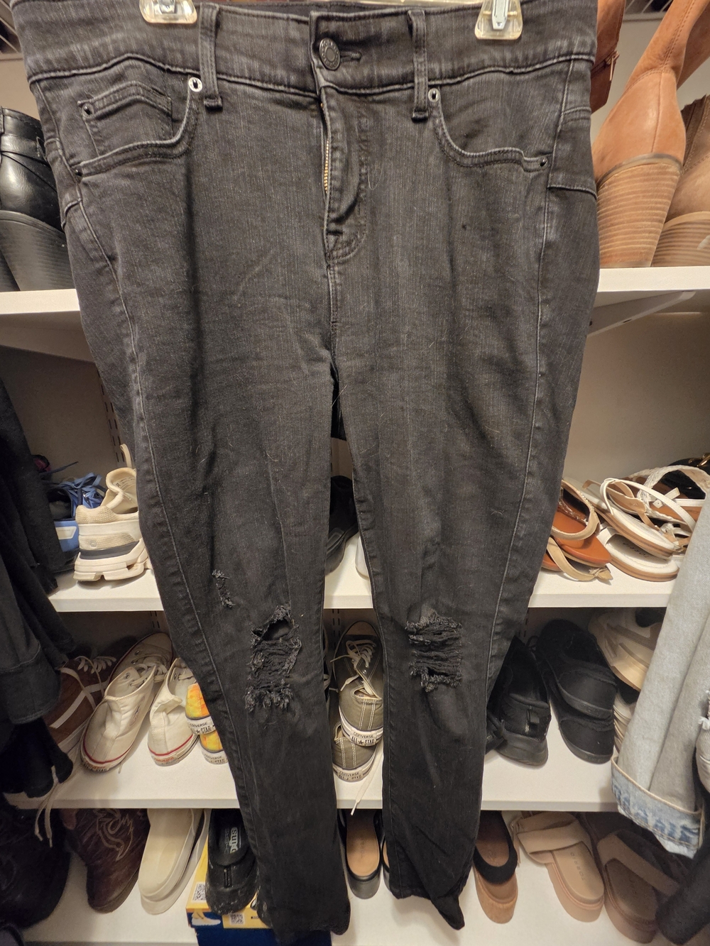 torrid Black Skinny Jeans with Knee Distressing
